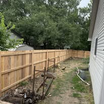 Cedar privacy fence installation in Wichita Kansas