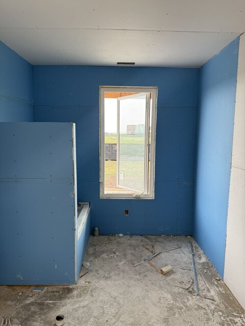 Interior room with moisture resistant drywall board installed Wichita KS